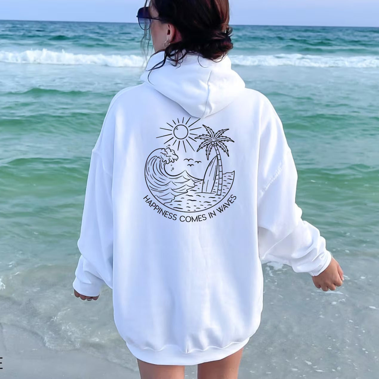 Happiness Comes In Waves Hoodie