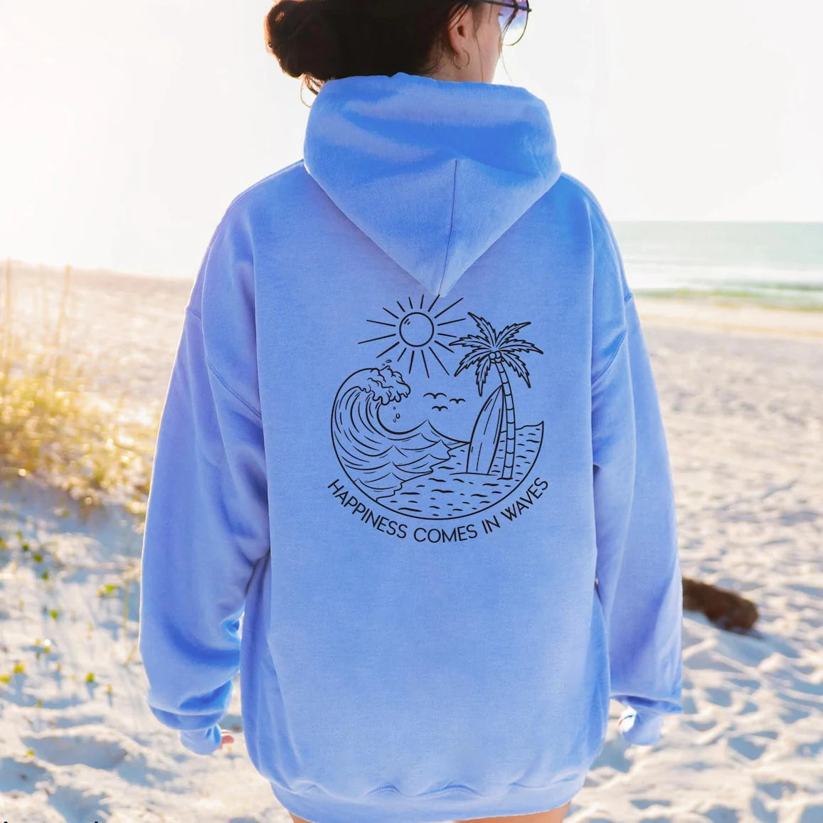 Happiness Comes In Waves Hoodie