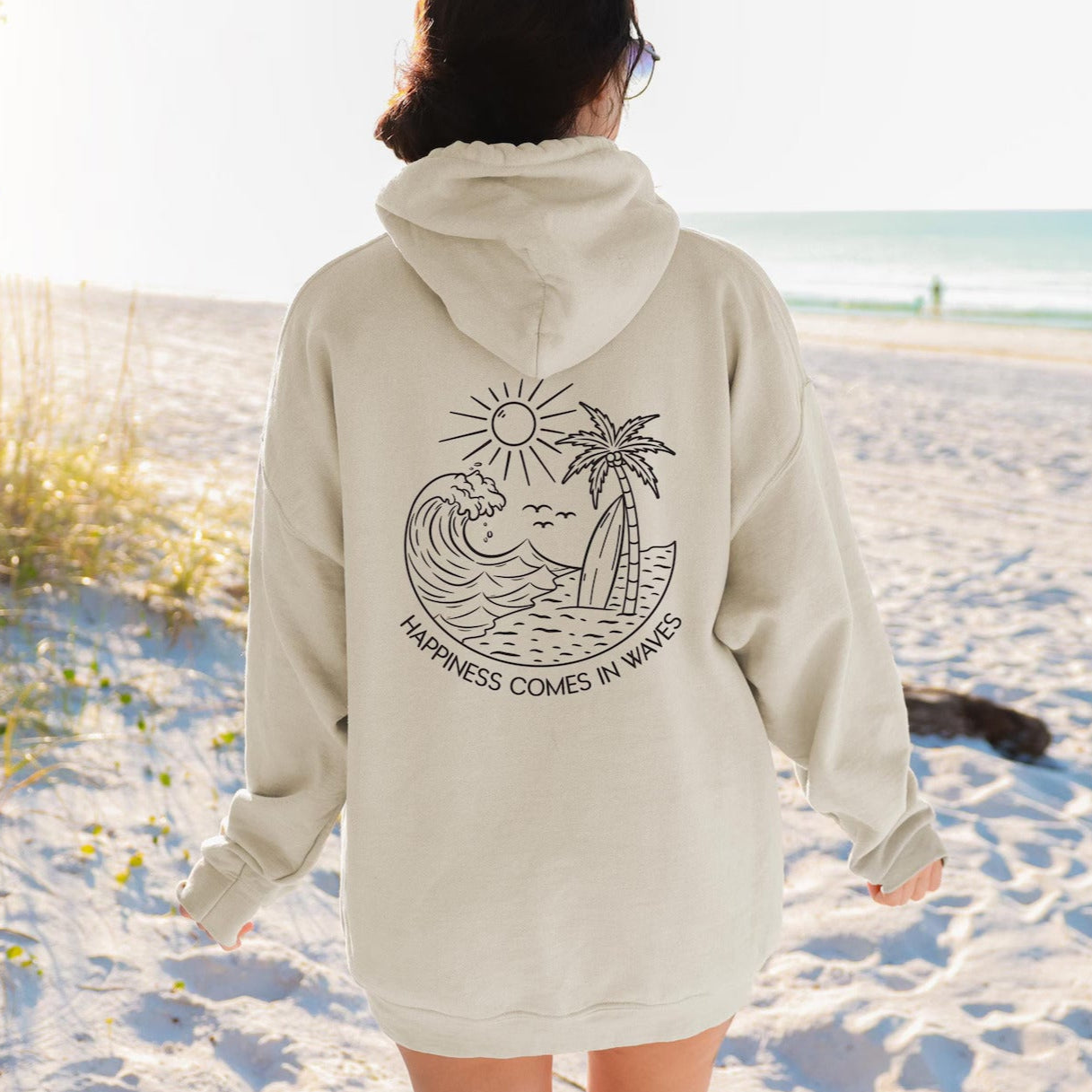 Happiness Comes In Waves Hoodie