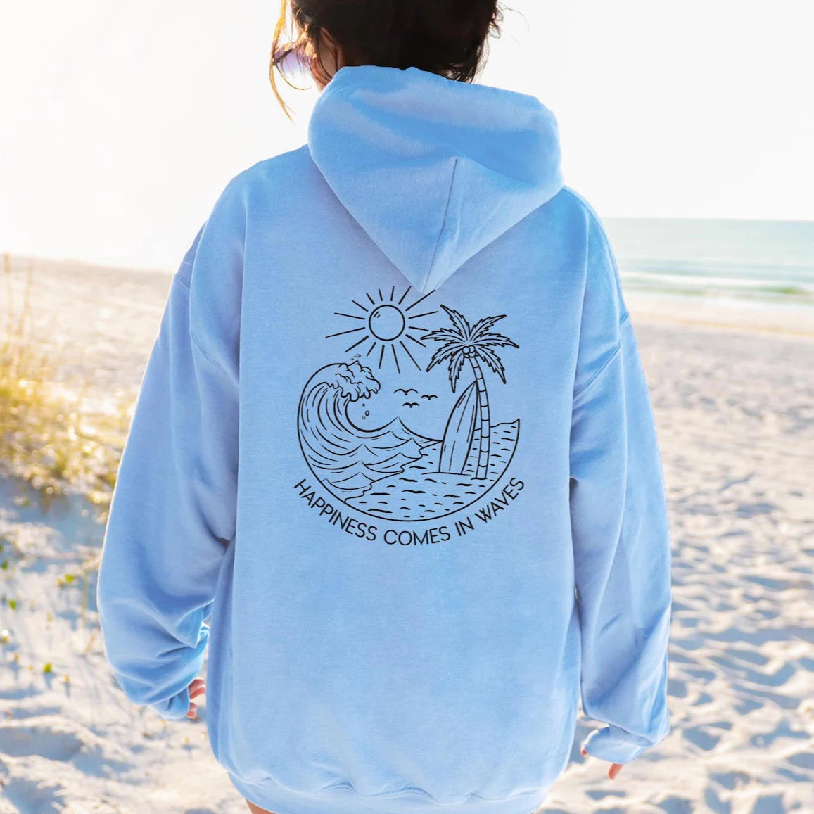 Happiness Comes In Waves Hoodie