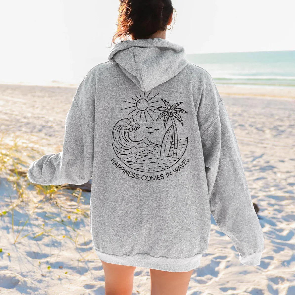 Happiness Comes In Waves Hoodie