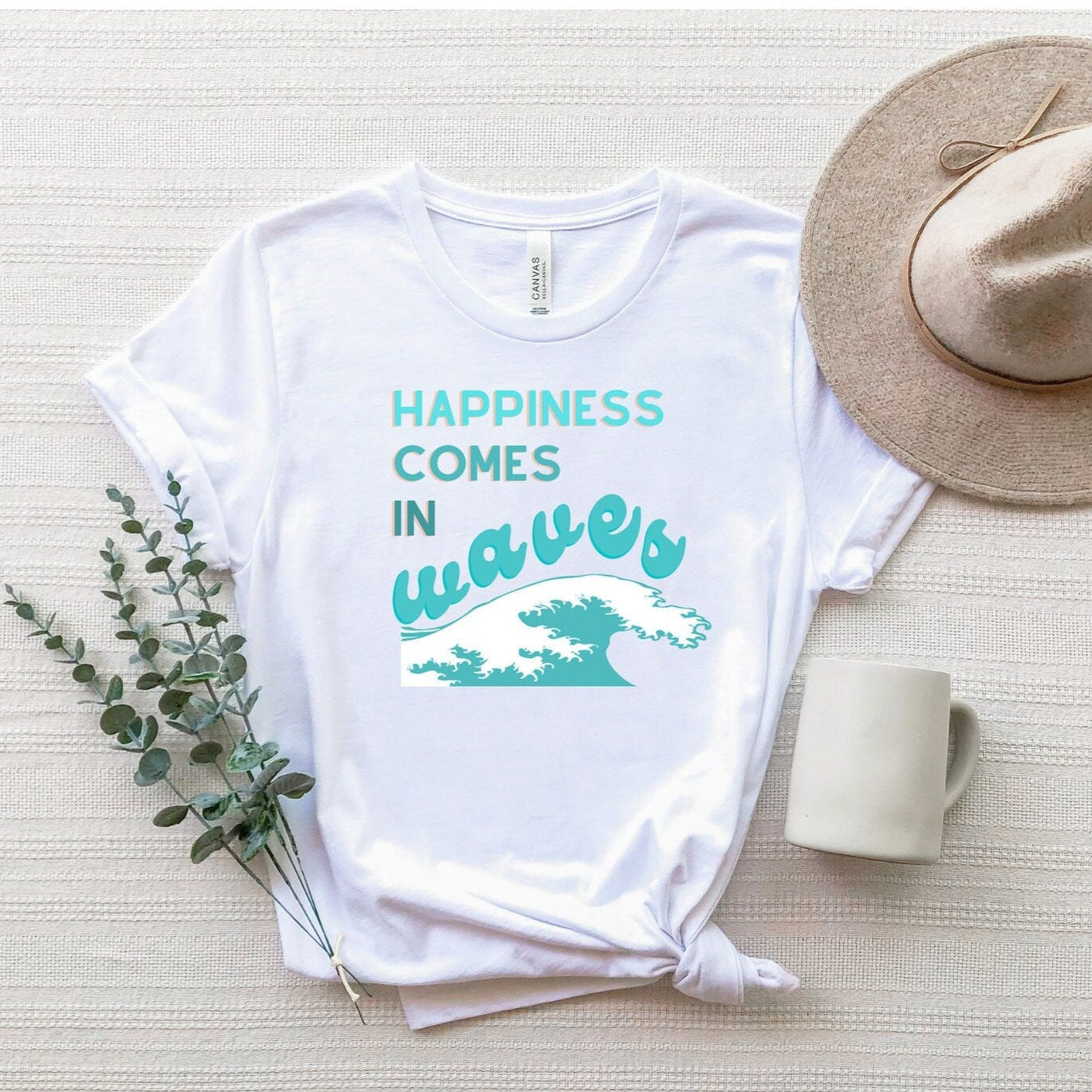 Happiness Comes In Waves Tee