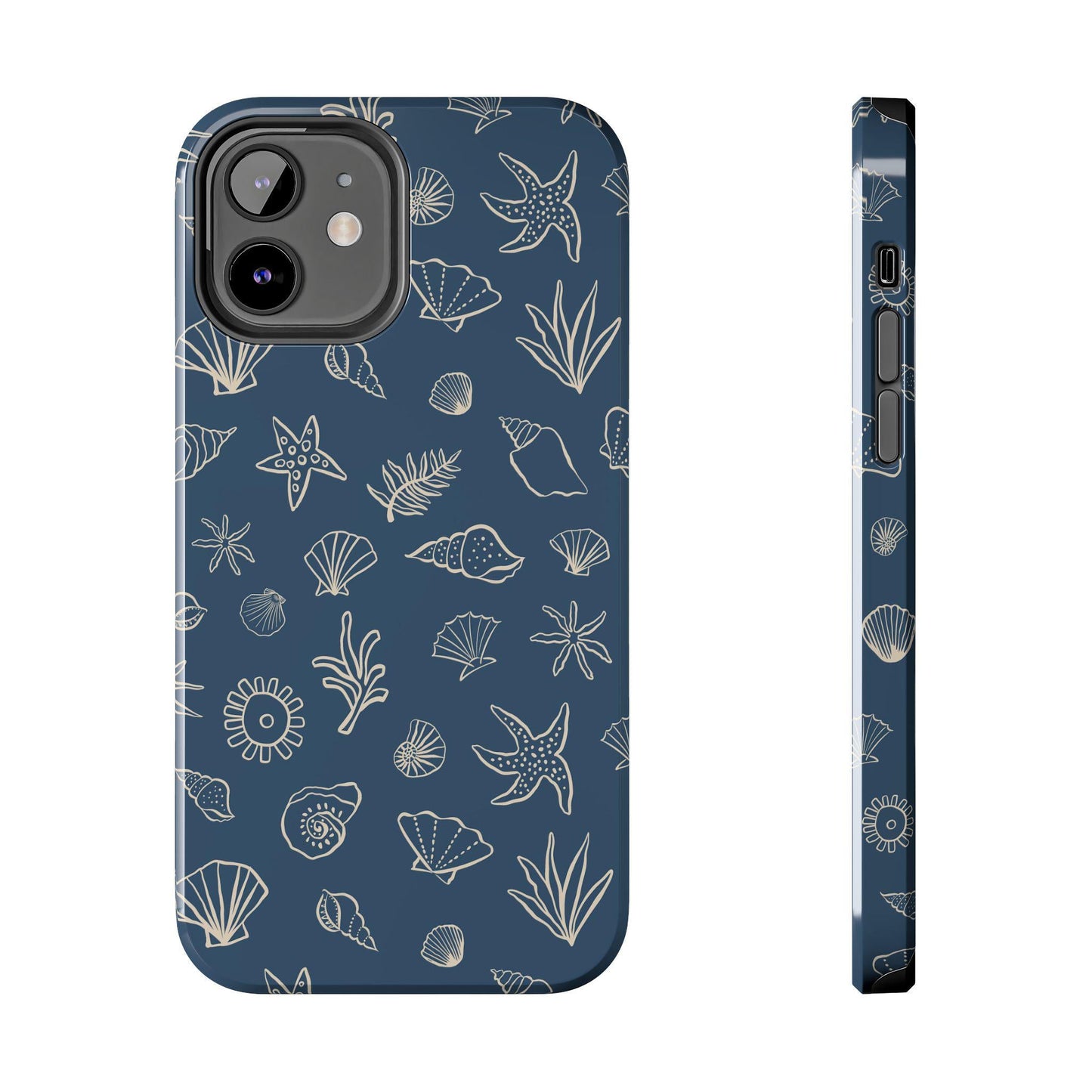 Navy Seashell Phone Case