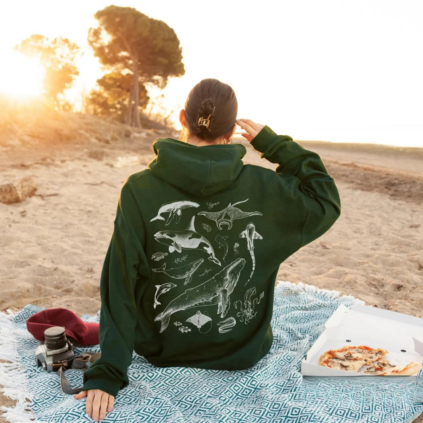 Underwater Sea Animal Vintage Hoodie