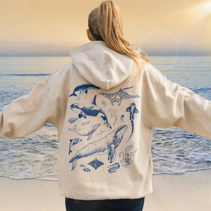 Underwater Sea Animal Vintage Hoodie