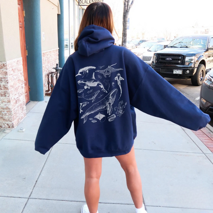 Underwater Sea Animal Vintage Hoodie