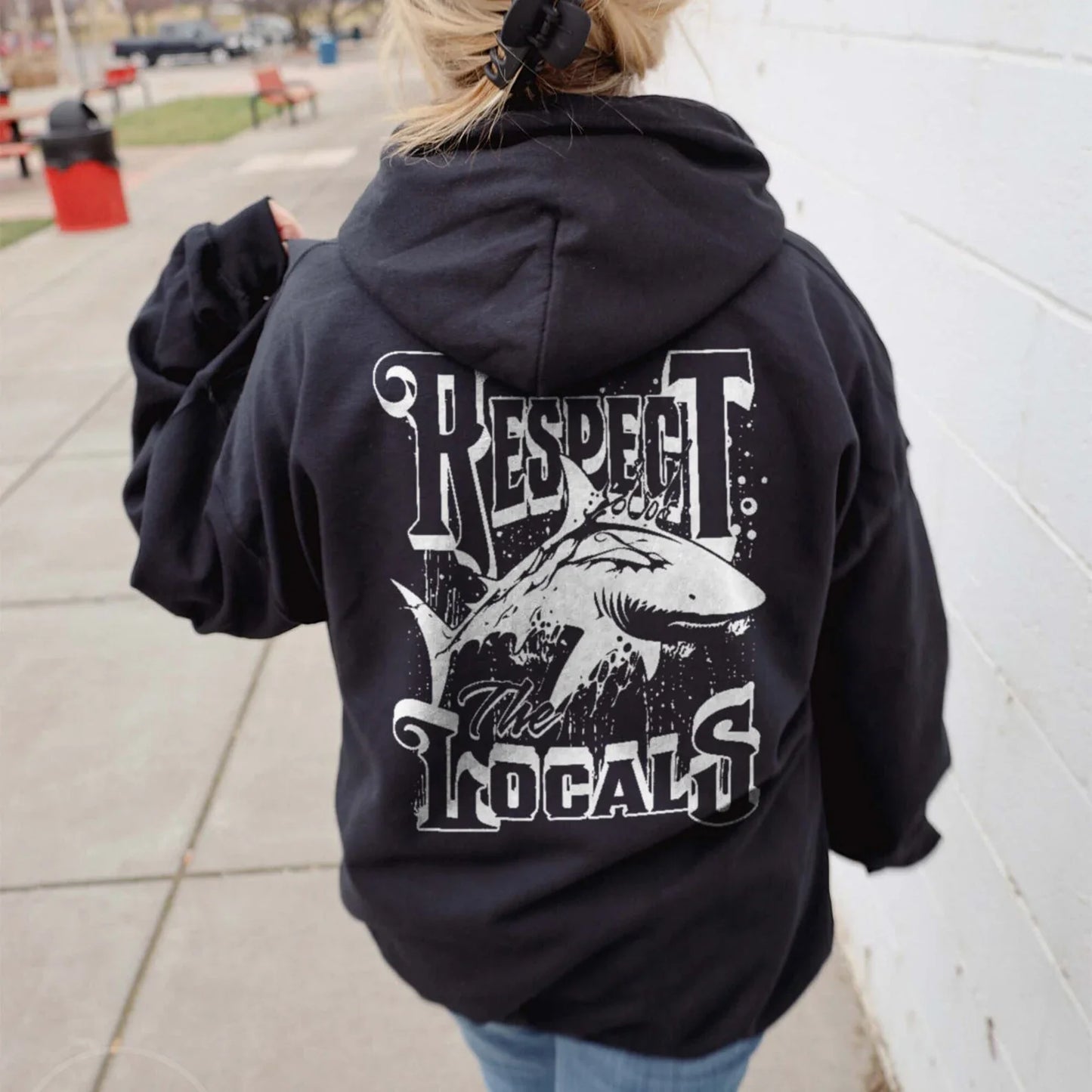 Respect The Locals Shark Hoodie V11