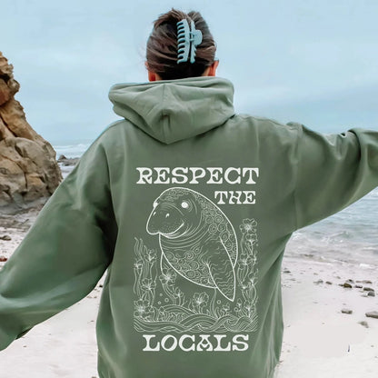 Respect The Locals Manatee Hoodie V4
