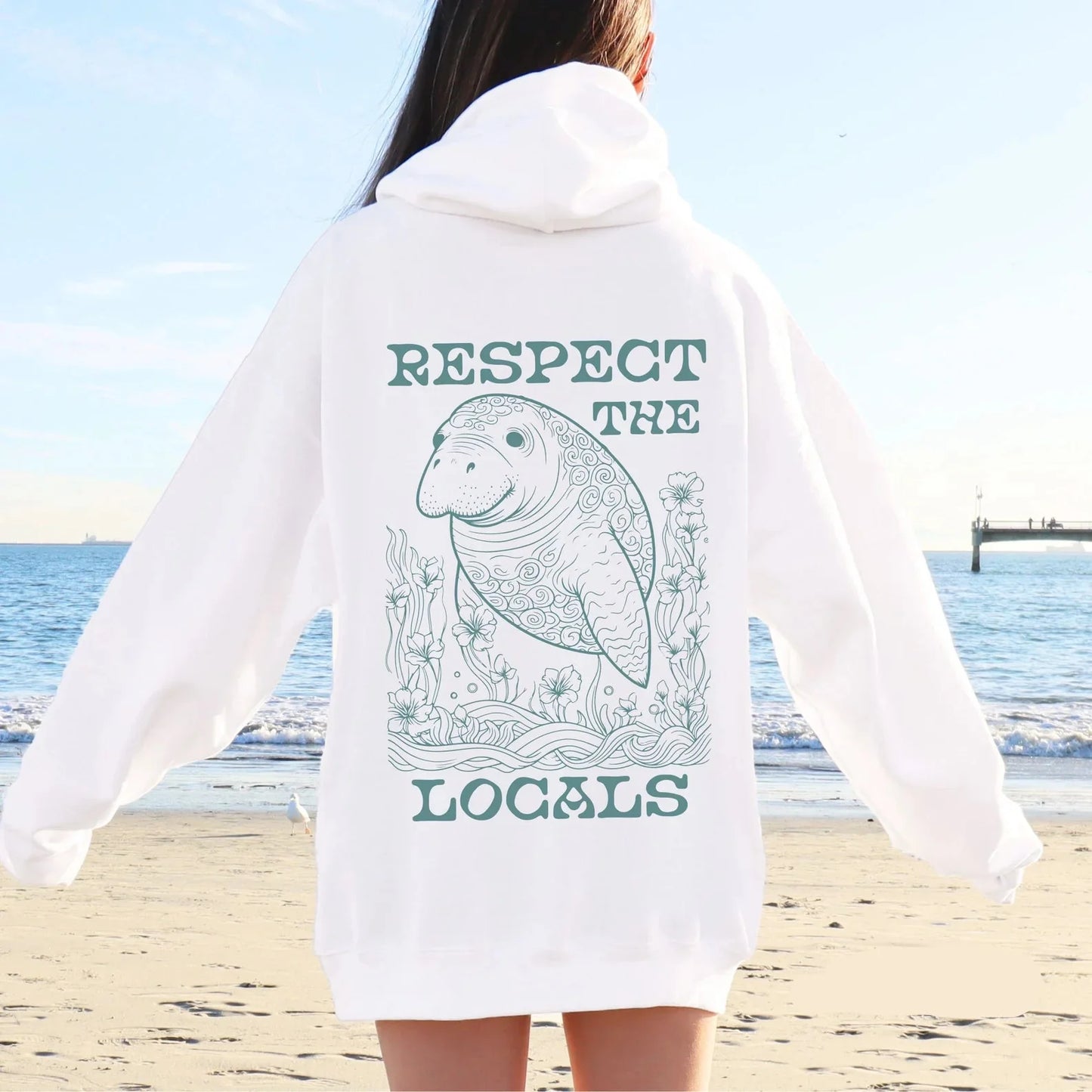 Respect The Locals Manatee Hoodie V4