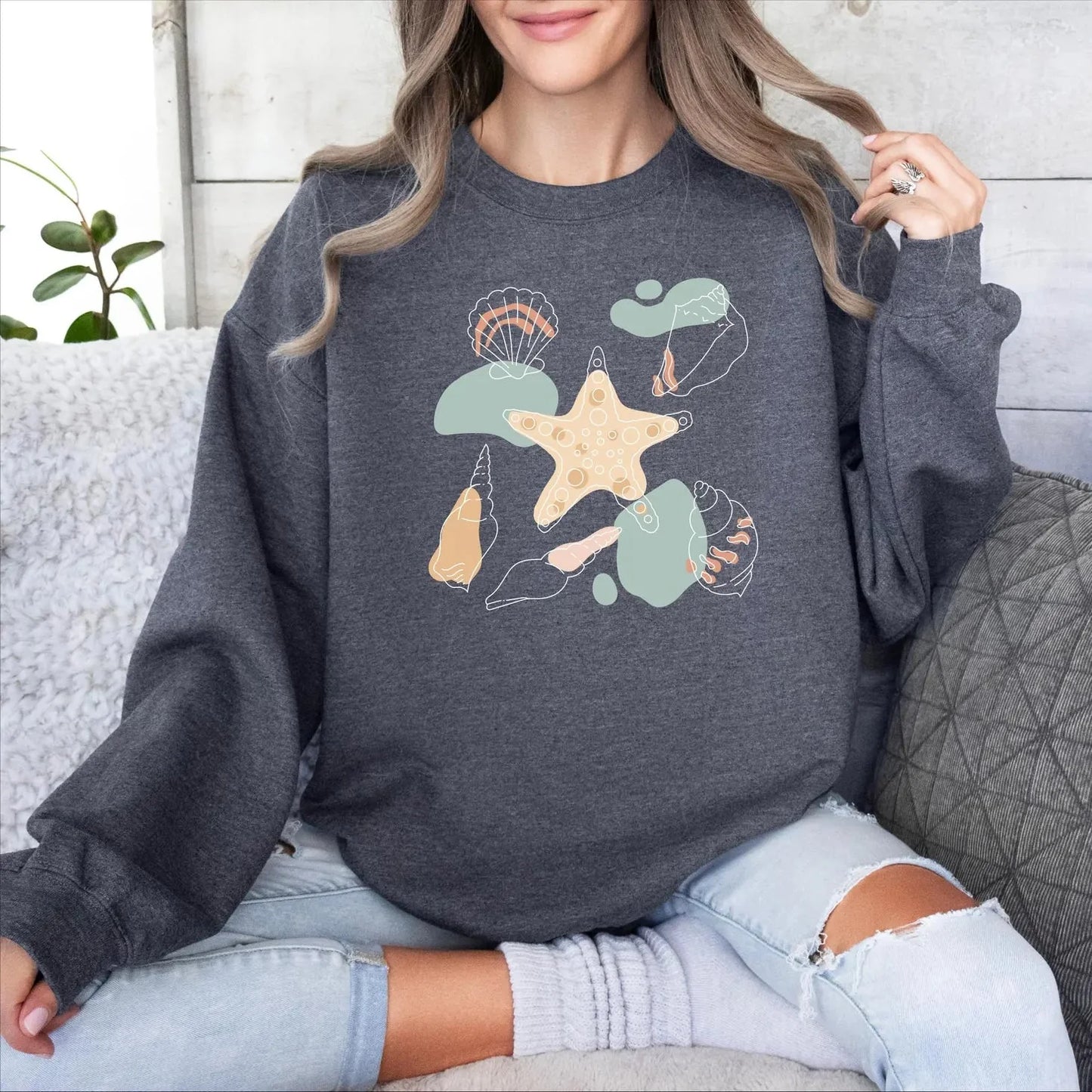Sea Shells Graphic Sweater