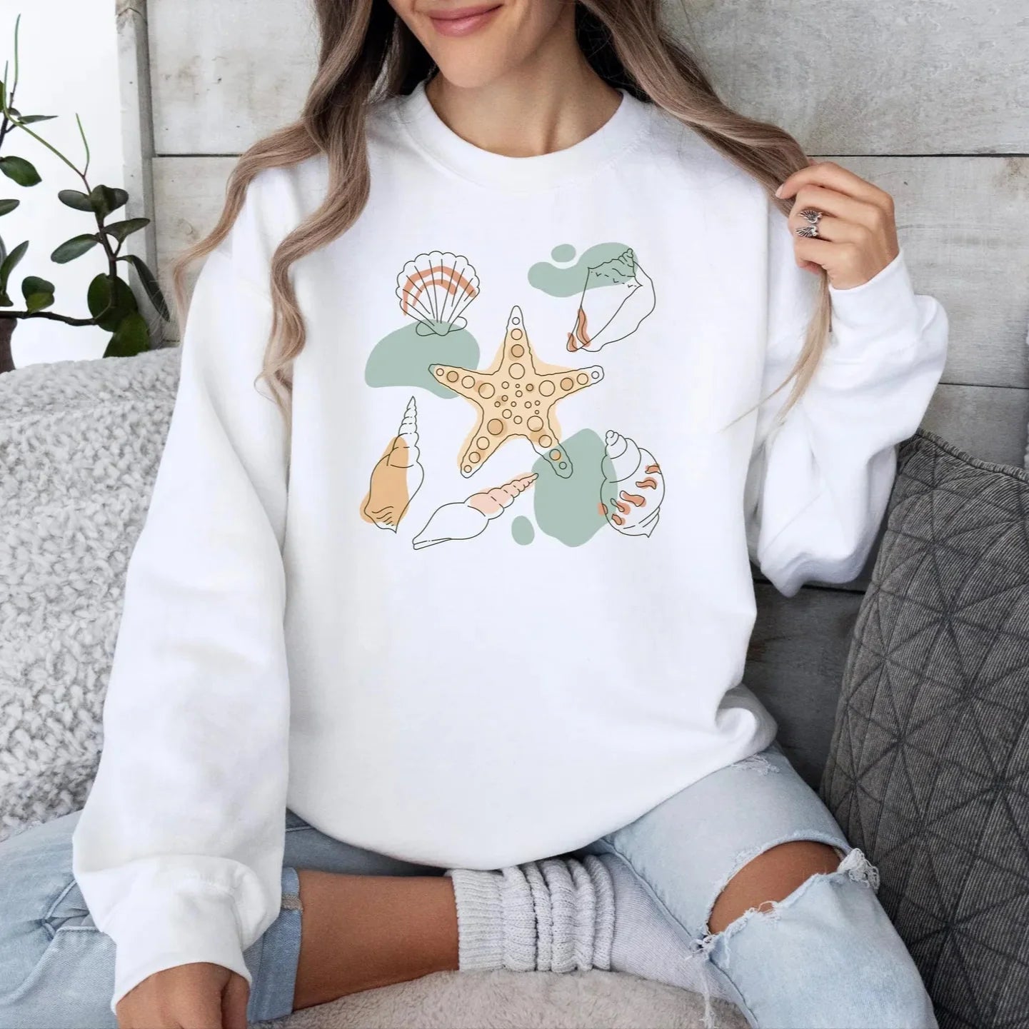 Sea Shells Graphic Sweater