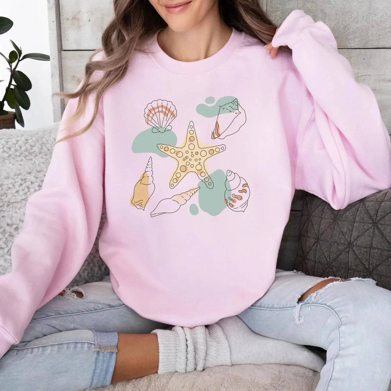 Sea Shells Graphic Sweater