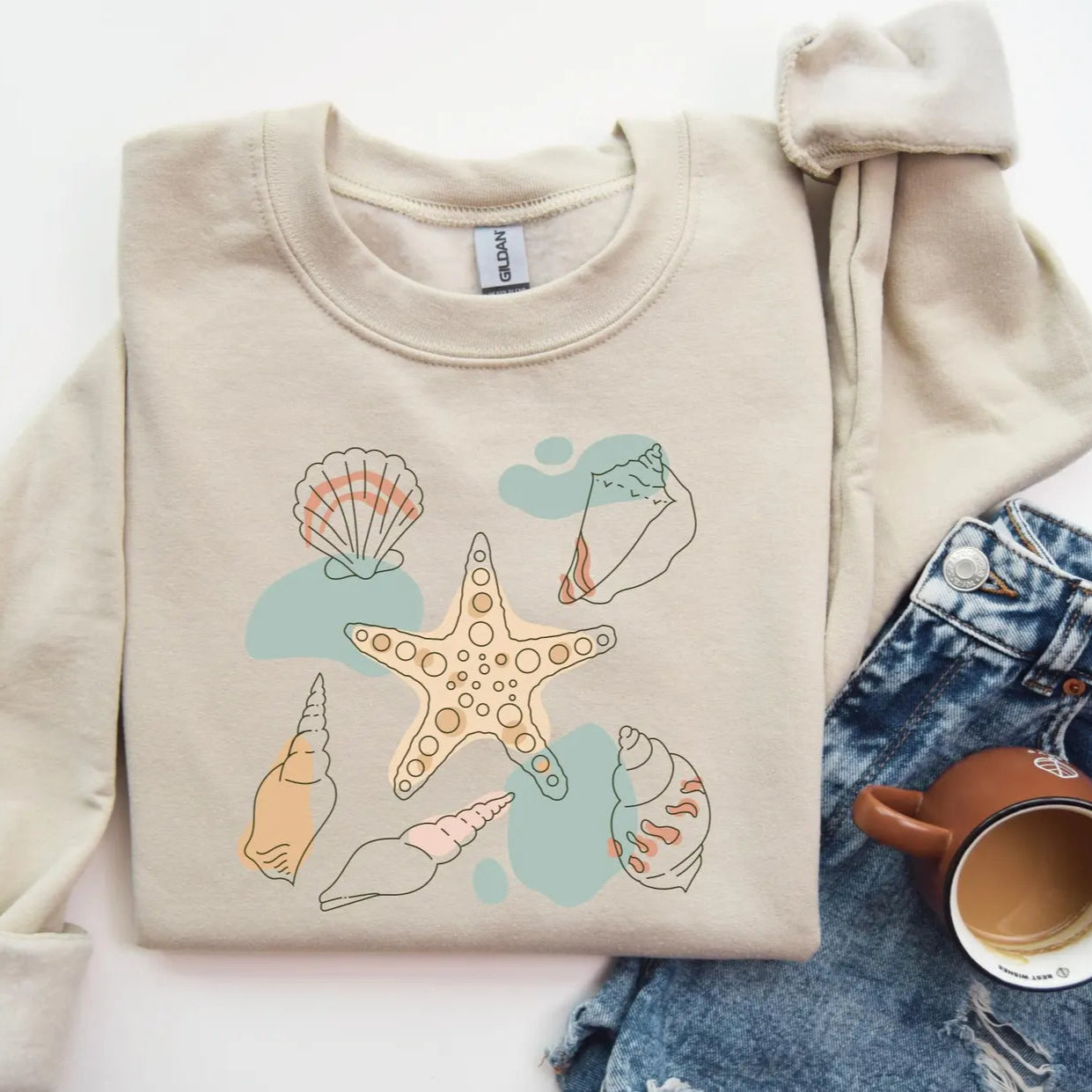 Sea Shells Graphic Sweater
