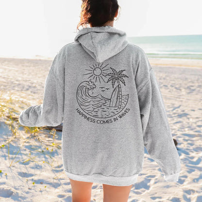 Happiness Comes In Waves Hoodie
