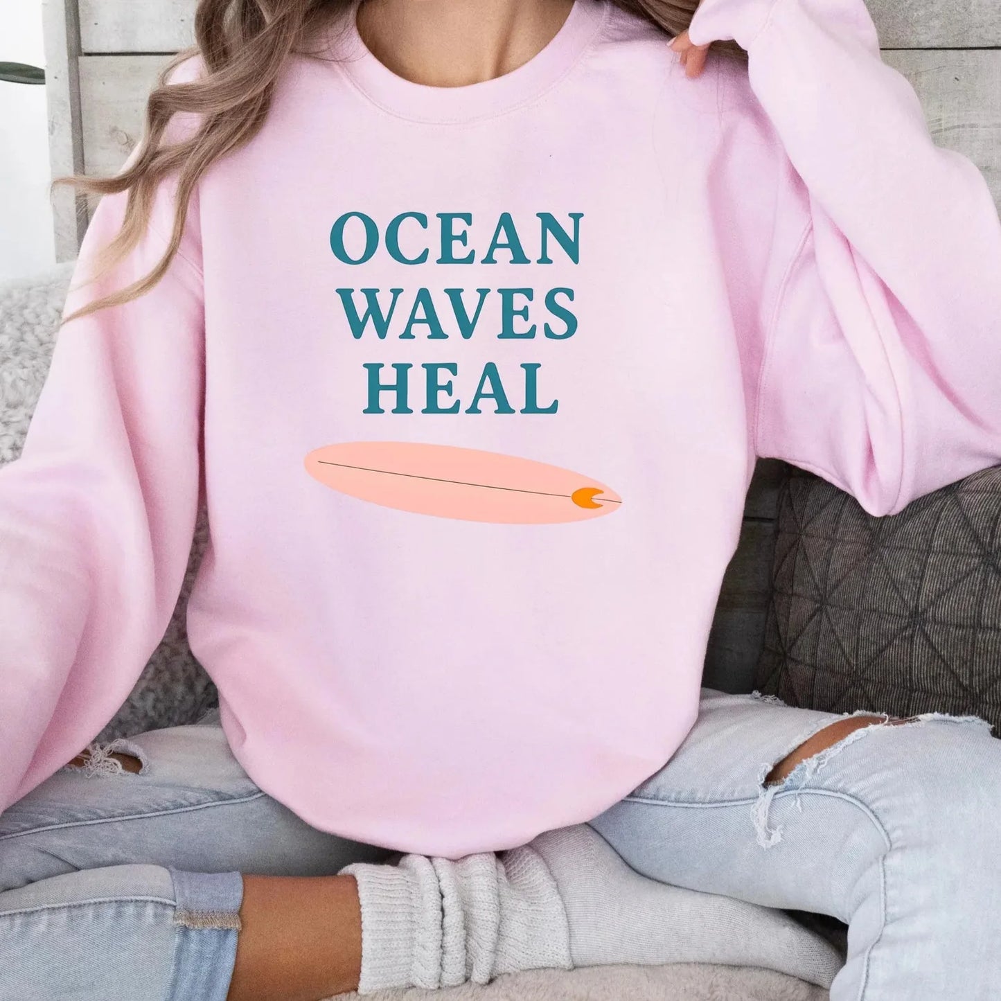 Ocean Waves Heal Sweater
