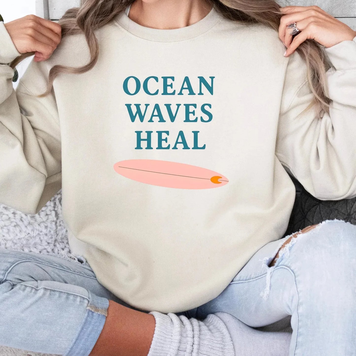Ocean Waves Heal Sweater