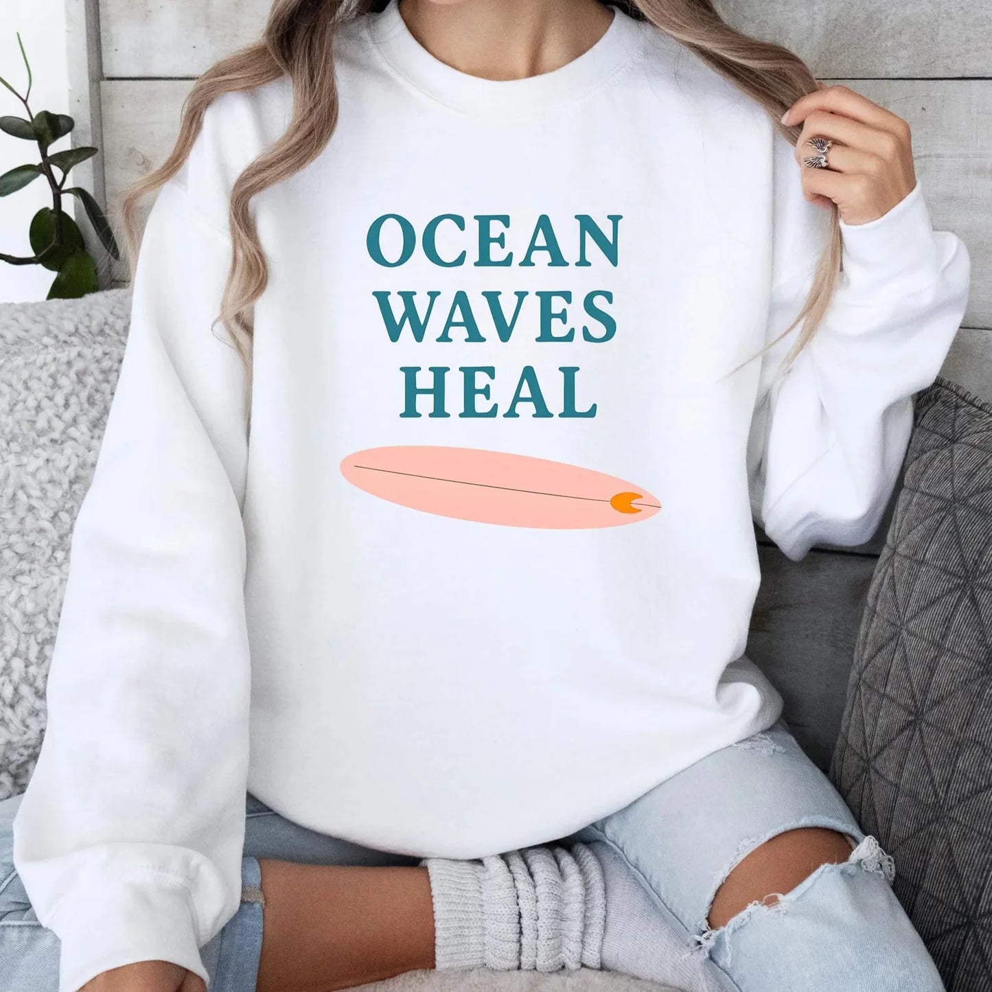 Ocean Waves Heal Sweater