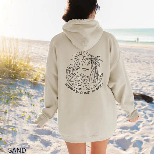 Happiness Comes In Waves Hoodie