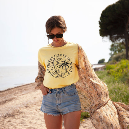 Happiness Comes In Waves Tee V2
