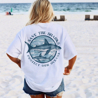 Save The Sharks Tee New