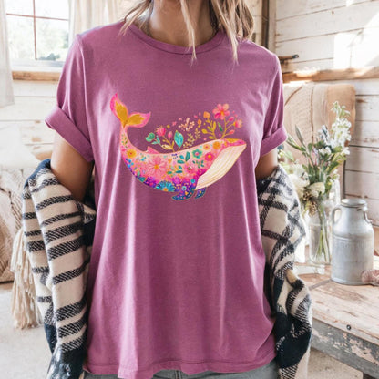 Floral Whale Tee